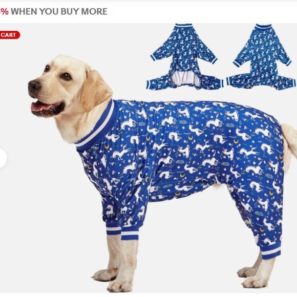 LovinPet Dog Pajamas/Jumpsuit - Unicorn Print - Picture 4 of 4